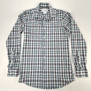 Mizzen&Main Leeward Button Up Shirt Men's Medium Tall Trim Fit Plaid Performance